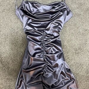 Elegant Ruched Satin Dress